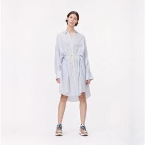 Munthe Oversized Shirt Dress Size 12 Lagenlook Resort Preppy Coastal Old Money